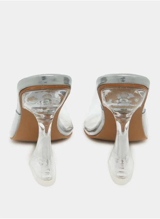 Styli Peep Toe Sculptured Kitten Heel Sandals
