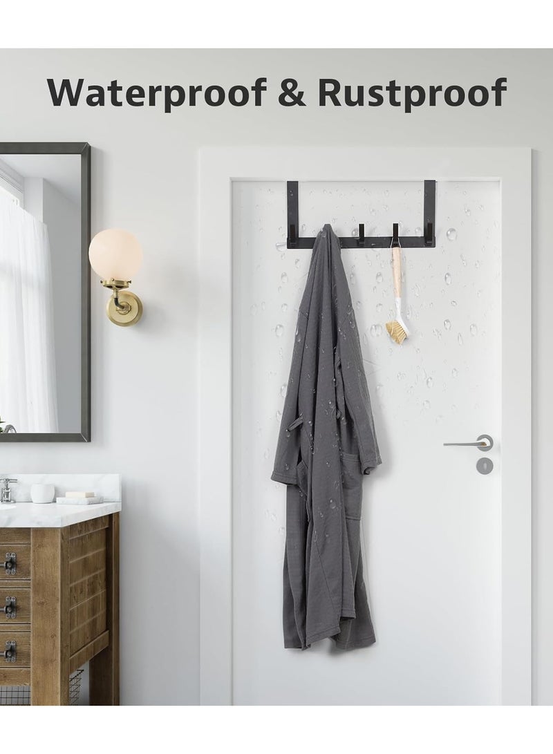 Hihonor Over The Door Hooks,6 Hook Door Hanger Rack,Over The Door Towel Rack for Bathroom, Door Towel Hanger for Hanging Clothes Hat, Decorative Organizer Hooks For Clothes,Coat,Hat,belt,Towels  - Image 5