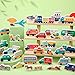 Kathfly 36 Pcs Wooden Community Helpers Community Wooden Toy Preschool Little Professionals Block Vehicles Set Multicultural Vehicles Creative Play for Social Learning Educational Model - Image 4
