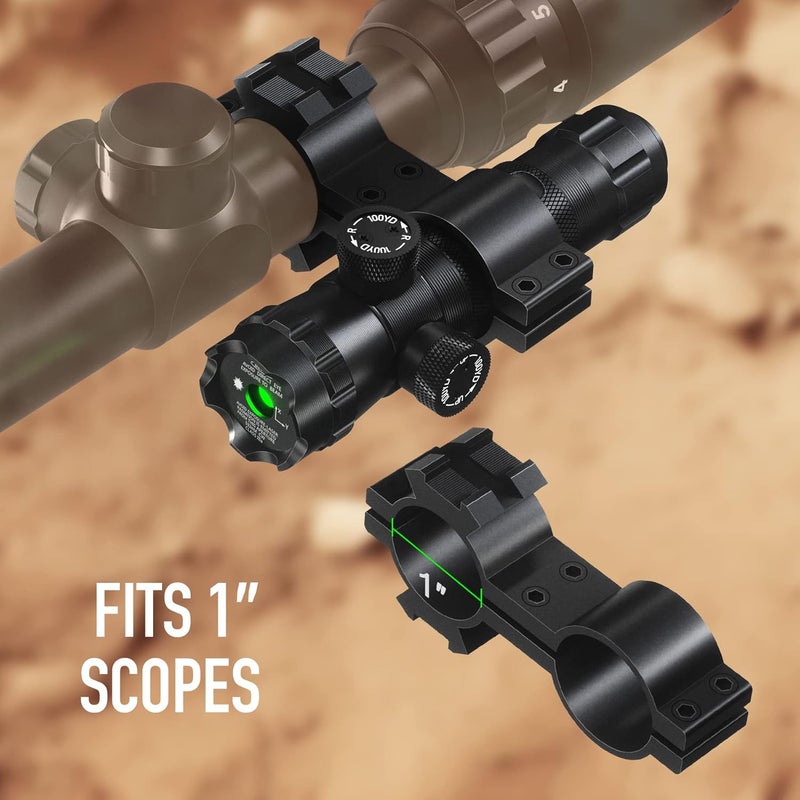 Pinty Hunting Rifle Green Laser Sight Dot Scope Adjustable with Mounts - Image 2