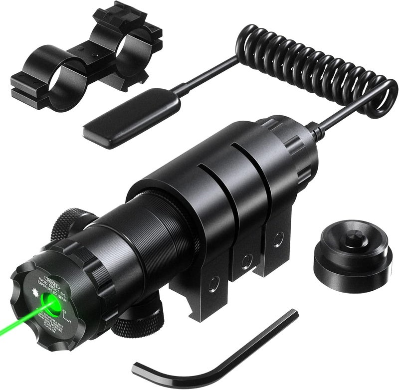 Pinty Hunting Rifle Green Laser Sight Dot Scope Adjustable with Mounts - Image 1