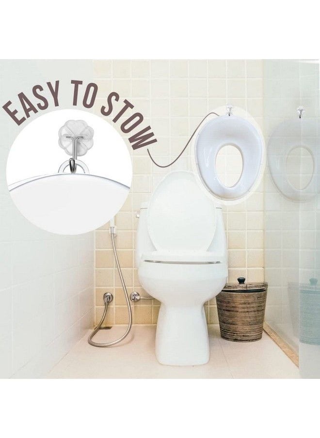 Techhark Baby Potty Training Toilet Seat For Boys And Girls Kids Non Slip With Splash Guard Fits Round & Oval Toilets Free Includes Storage Hook ; Plastic (White)  - Image 3