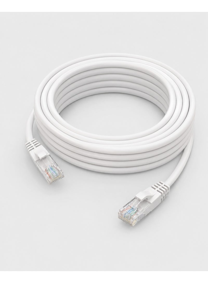 FUJISHKA 100% Pure Copper CAT6 Cable for Routers and Computers - White 15 M - Image 1