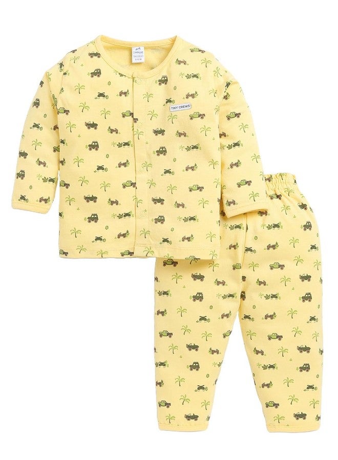 Dollar Junior Tiny Crews Baby Boys T-Shirt Pant Set - Yellow, 12-24M - Image 1
