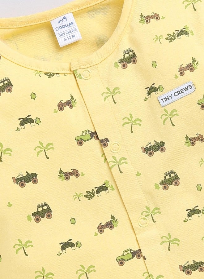 Dollar Junior Tiny Crews Baby Boys T-Shirt Pant Set - Yellow, 12-24M - Image 5
