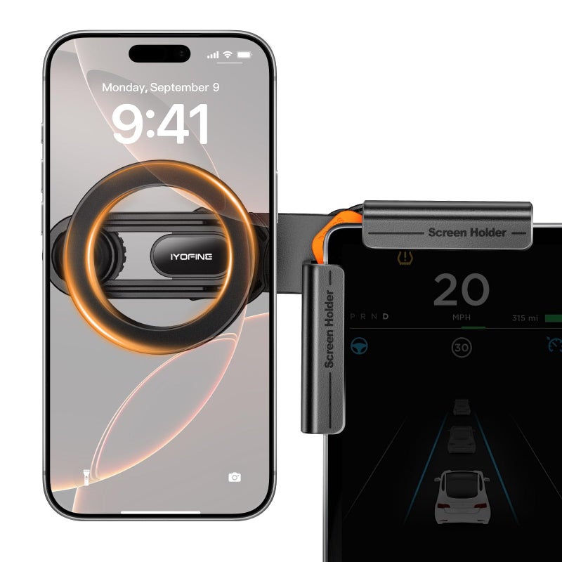 IYOFINE M2026 Tesla Phone Mount, No Glue Required, for MagSafe Magnetic Car Dash Phone Holder for Tesla Model Y, Model 3 Accessories, Fits All iPhone & Android with Magnetic Ring (for Tesla) - Image 1