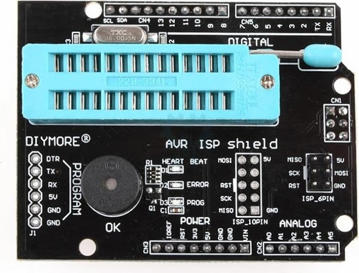 Arduino Avr Isp Programming Shield Expansion Card Zif Socket