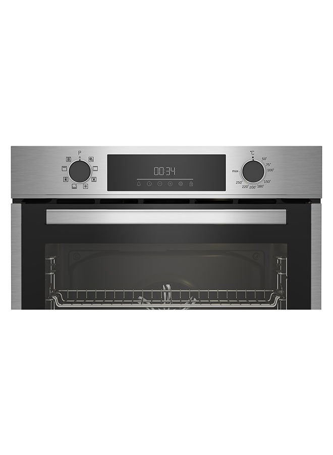Beko 60cm Builtin Electric Oven, 8 Cooking Multiunction Oven, 72 liters Oven Capacity, Conventional Fan Oven, SteamShine Cleaning, Digital Touchcontrol Timer, A Energy Rating BBIM14300XD Stainless Steel - Image 2