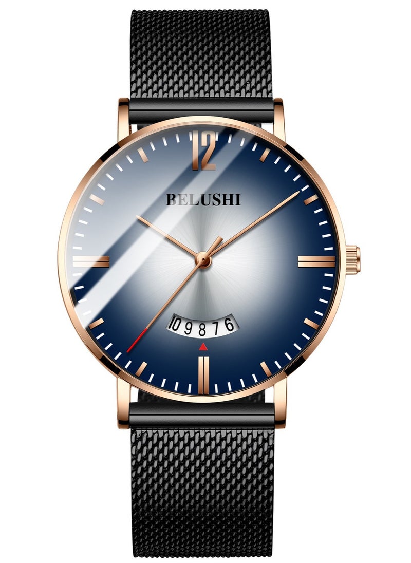 Belushi Men's Fashion Thin Fully Automatic Quartz Watch 
