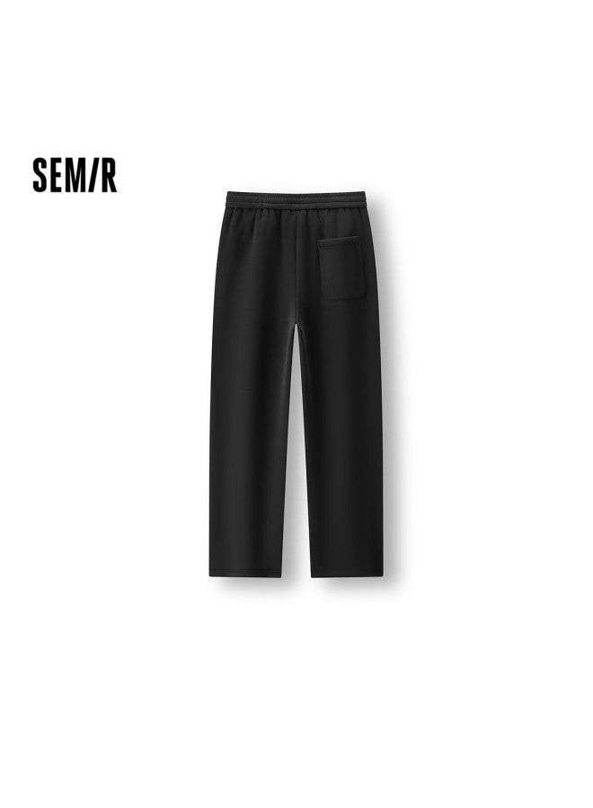 Semir Casual Pants For Men, Winter Thickened Fleece-lined Warm Loose Straight-leg Trousers, Versatile Knitted Pants For , 109725127105 - Image 1