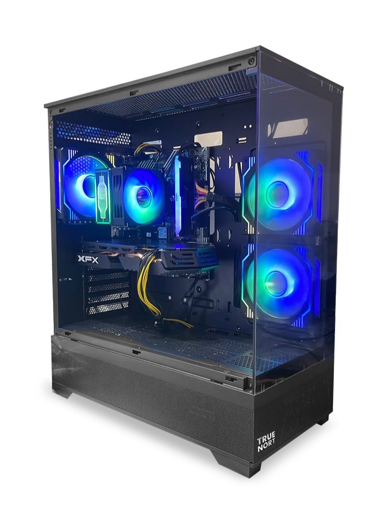 تروينورت حاسوب ألعاب، معالج إنتل كور i5-12400F، RX 580، 16 جيجابايت RAM، 1 تيرابايت SSD، مبرد هواء 120mm، مصدر طاقة 650 واط، ويندوز 11 برو، صندوق أسود. أسود - Image 2
