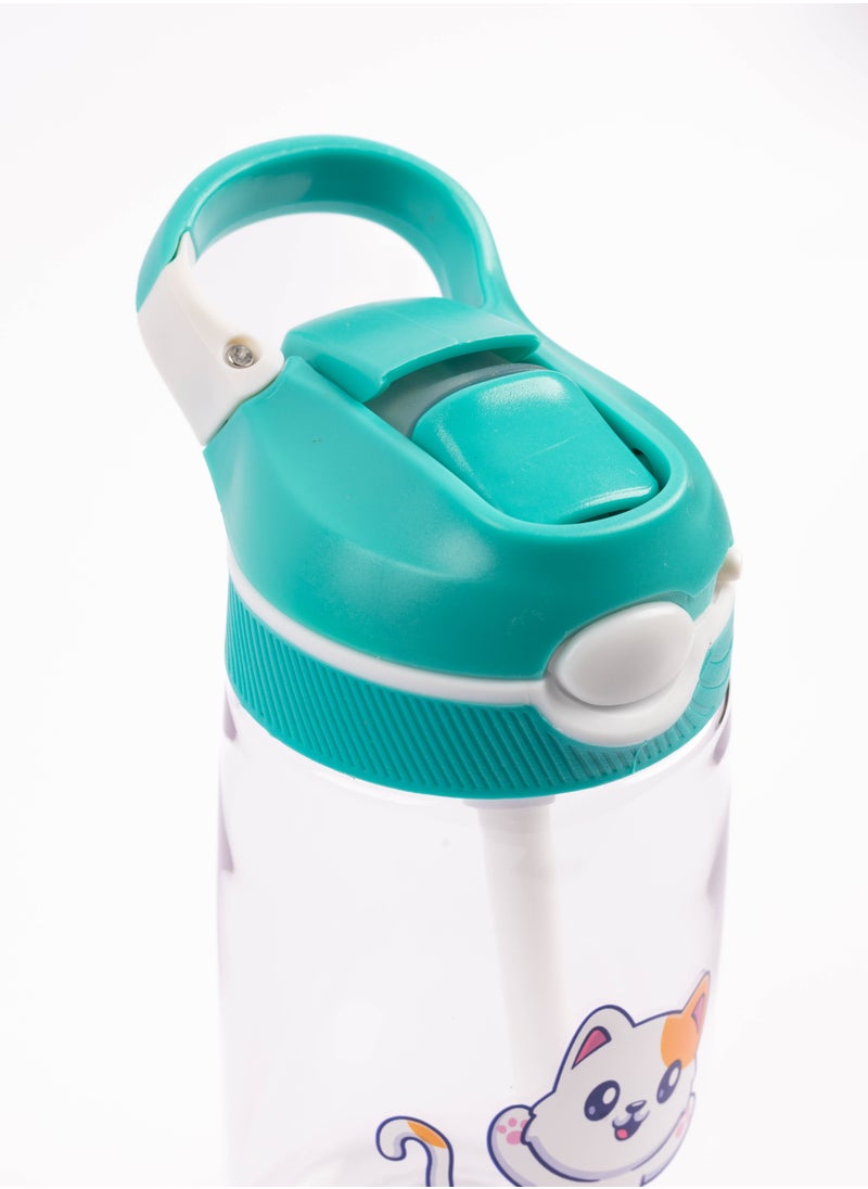 Generic - Tritan Water Bottle, BPA Free, Push Button Open, Leakproof, 480mL, 3 Years+ - Green - Image 1