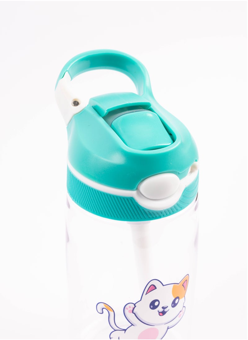 Generic - Tritan Water Bottle, BPA Free, Push Button Open, Leakproof, 480mL, 3 Years+ - Green - Image 1