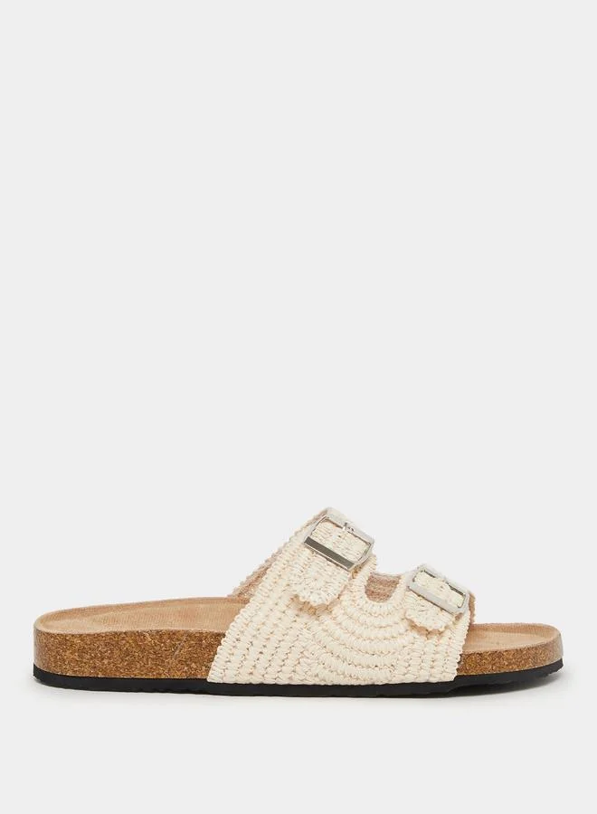 Styli Styli Crochet Two Strap Flat Sandals
