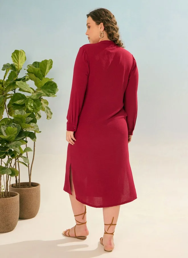 SASSAFRAS Maroon Jumper Dress for Women