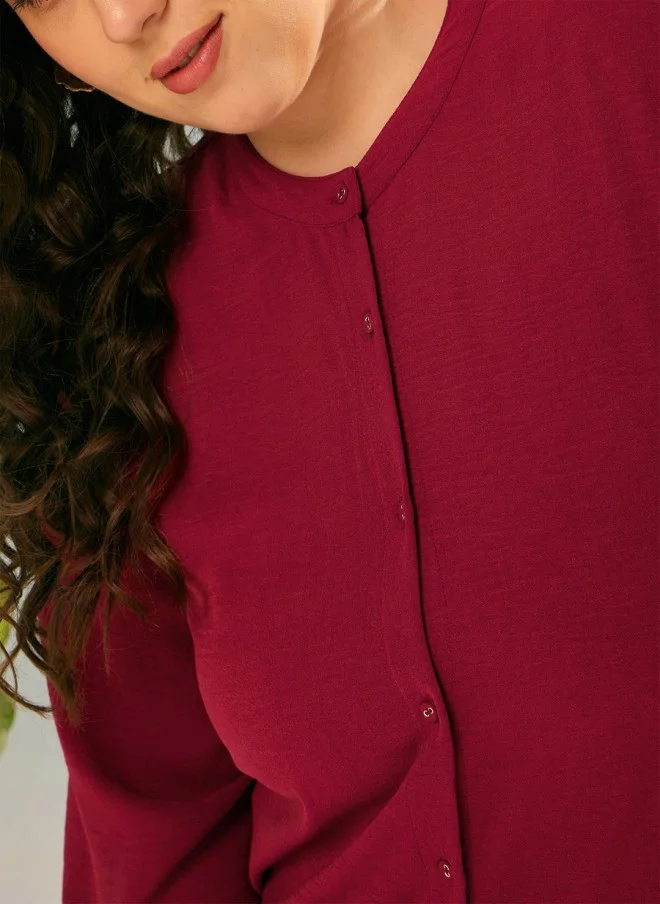 SASSAFRAS Maroon Jumper Dress for Women