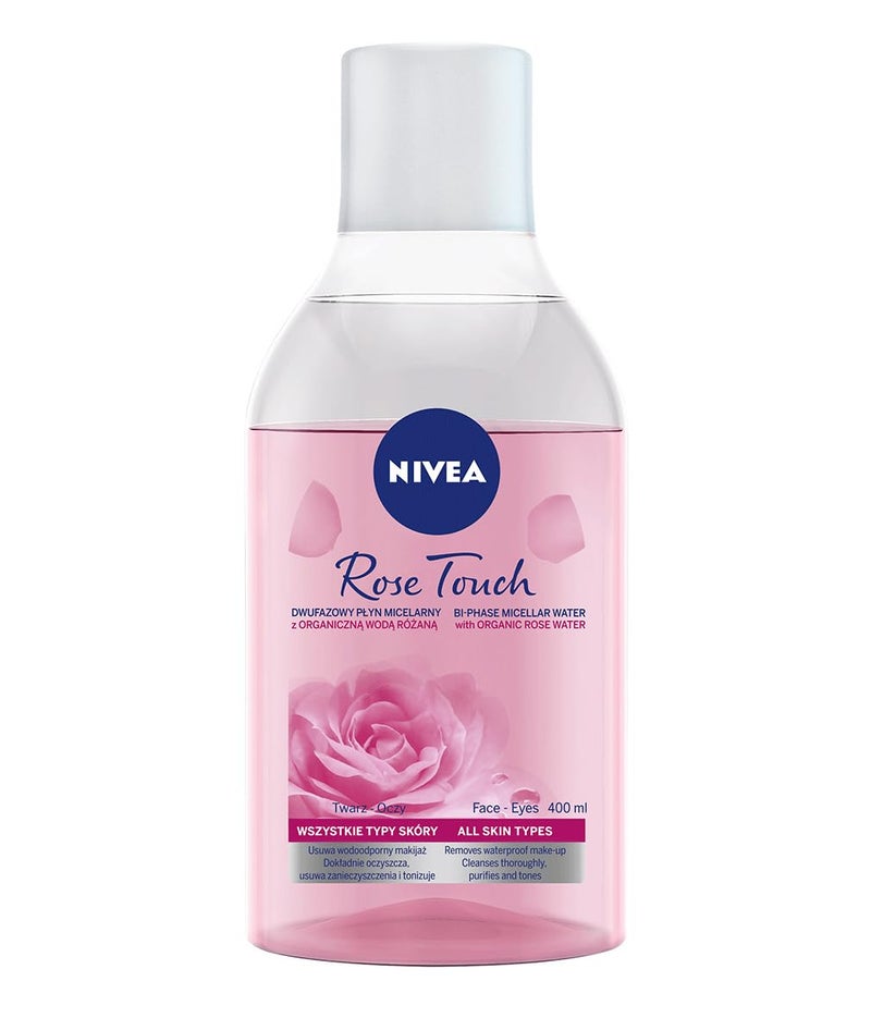 NIVEA MicellAIR Rose Touch DualPhase Micellar Cleansing Water 400 ml Refreshing Facial Cleanser and Makeup Removal Solution with Rose Water for Everyday Skin Care - Image 2