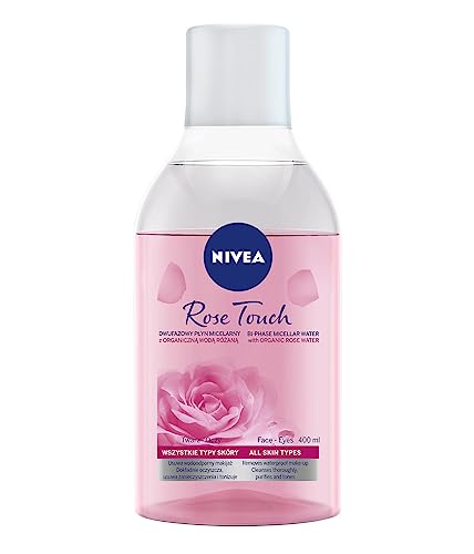 NIVEA MicellAIR Rose Touch DualPhase Micellar Cleansing Water 400 ml Refreshing Facial Cleanser and Makeup Removal Solution with Rose Water for Everyday Skin Care - Image 1