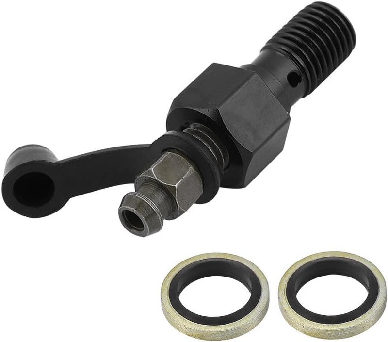 Fydun Banjo Bolts M10x1.0mm, Brake Fitting Adapter with M10 Washers Motorcycle Brake Master Cylinder Caliper Screw (Black) - Image 1