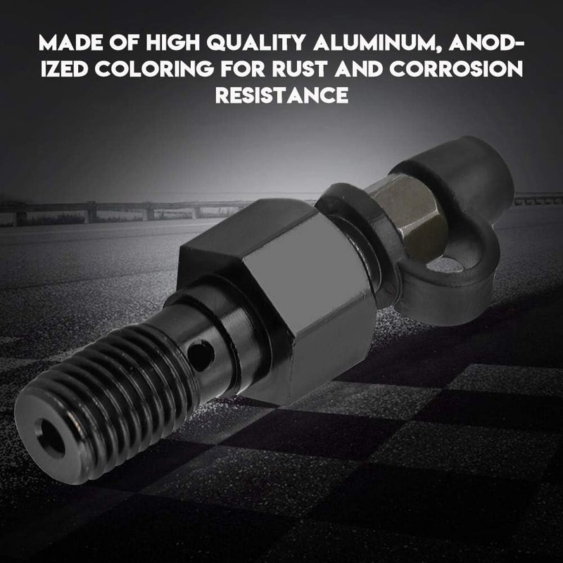 Fydun Banjo Bolts M10x1.0mm, Brake Fitting Adapter with M10 Washers Motorcycle Brake Master Cylinder Caliper Screw (Black) - Image 3