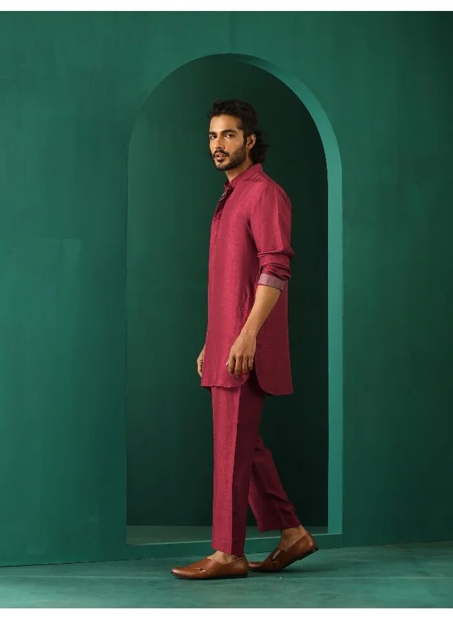 ترو برونز trueBrowns Men's Purple Silk Co-ord Set