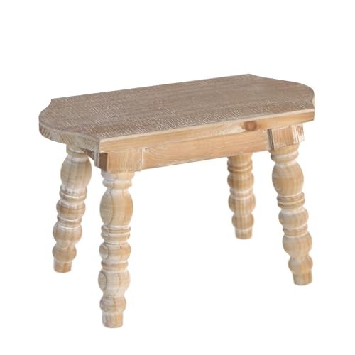 dwellington Wooden Bathroom Wood Foot Stool for Adults Kids Bedside Step Planter Stool for KitchenNatural - Image 1