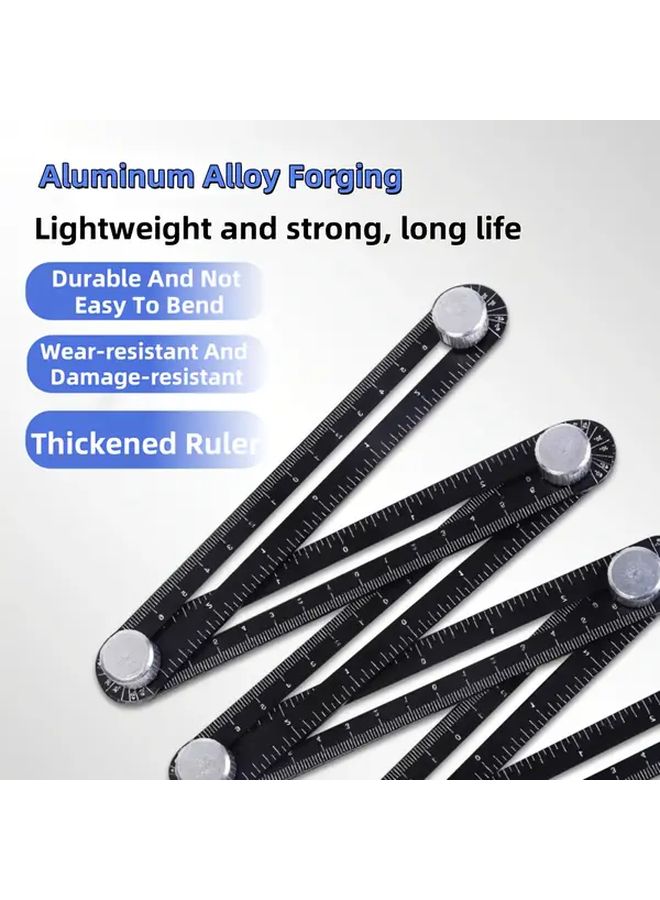 Foldable Aluminum Alloy Angle Ruler Locator Template Tool For Tile Carpentry - Image 4