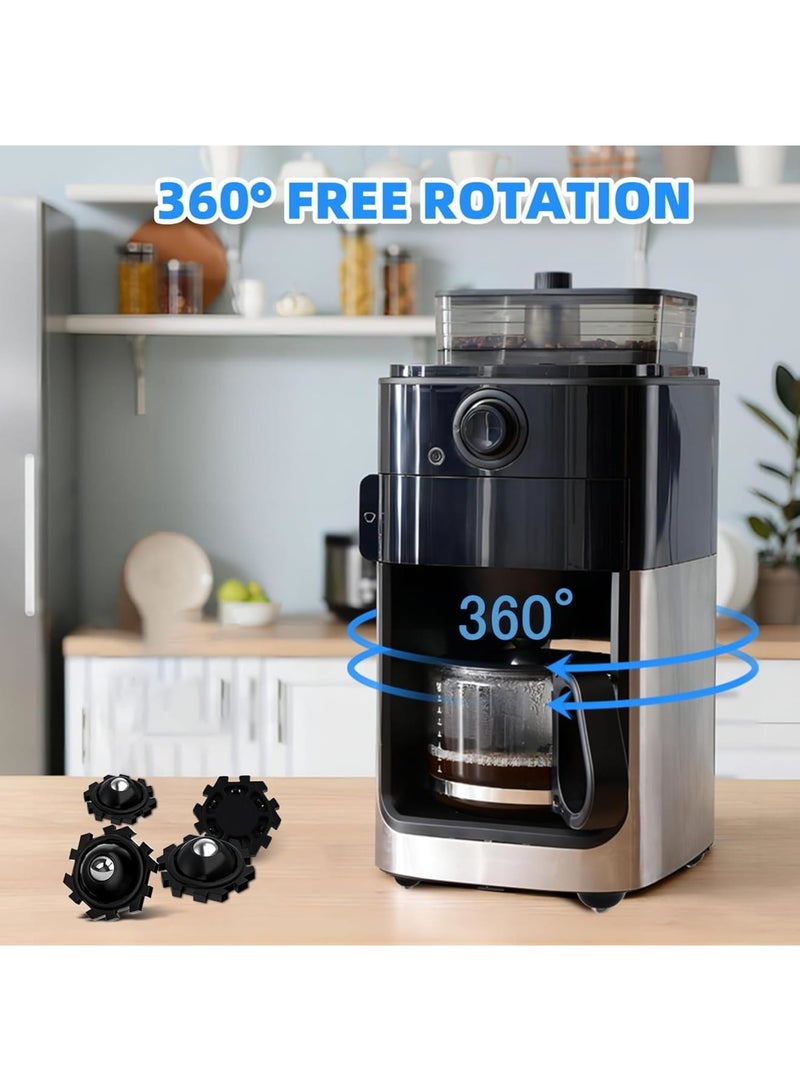 Cobest Self Adhesive Caster Wheels, 24 Pcs 360° Rotation Mini Swivel Wheels for Furniture, DIY Connected Small Appliance Rollers for Kitchen, Universal Swivel Wheels for Coffee Maker, Black - Image 3