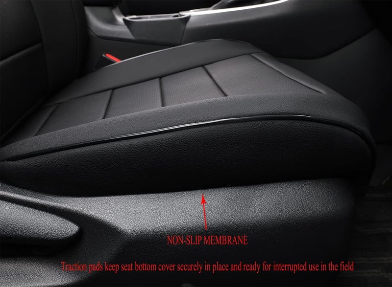 EKR Custom Fit Leather Car Seat Cover for Toyota RAV4 2019-2025 - Full Set (Black) - Image 3