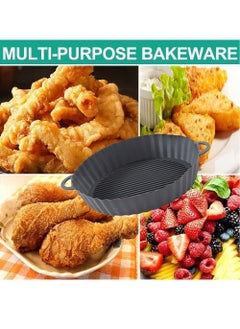 Y&D Air Fryer Silicone Pot, 2Pcs Liners Round Food Safe Reusable Non-Stick Easy Cleaning Basket For Oven, Replacement for Parchment Liner Paper  - Image 5