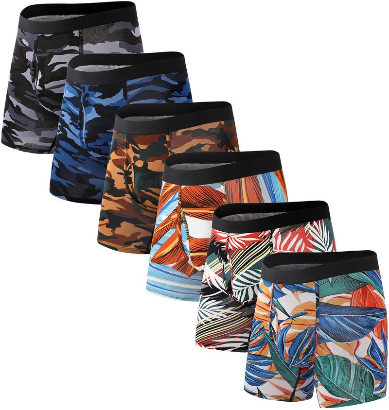 HAVVIS Men's Performance Underwear Boxer Briefs Soft Comfortable Bamboo Viscose Underwear for Men Multipack (XL, Boxer Briefs : B03-6 Pack) - Image 1