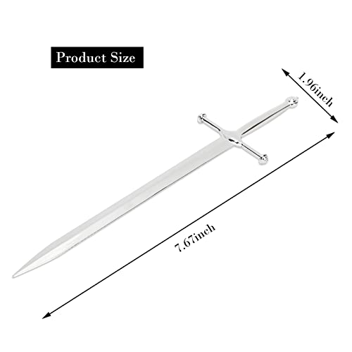 Woerma Silvery Metal Letter Opener Office Letter Opener Knife Metal Plated Envelope Opener Ergonomic Grip Handle Practical Ornamental Letter Opening Tool (Pack of 1) - Image 2
