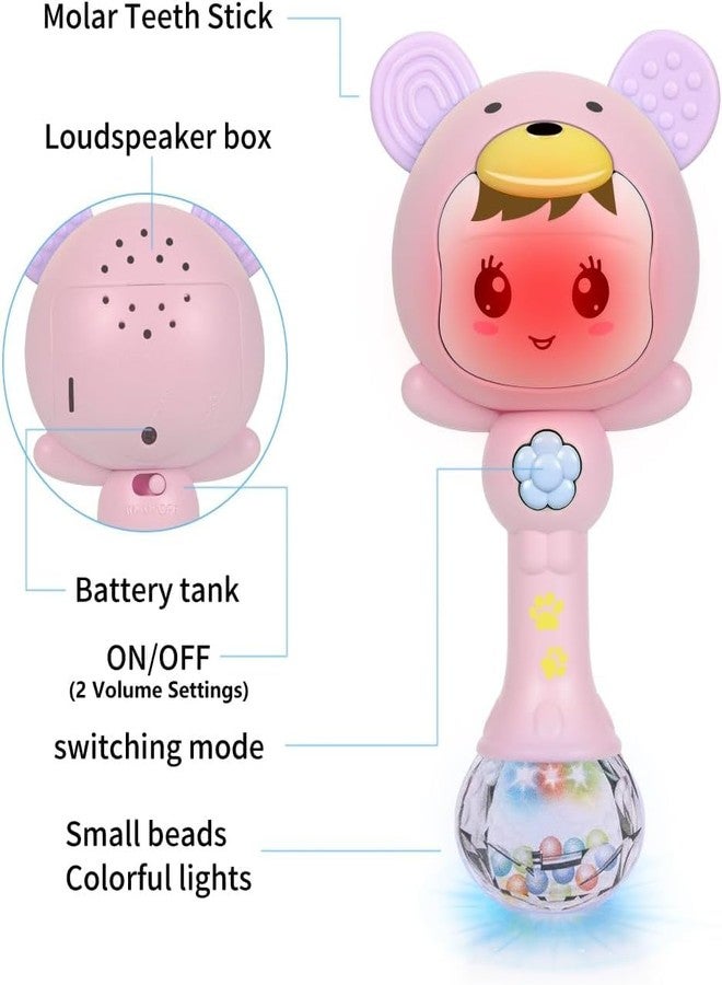 Slipps Baby Rattle, Light Up Musical Teether - Baby Sensory Sound Toys for Tummy Time, 3-12 Months, Pink - Image 4