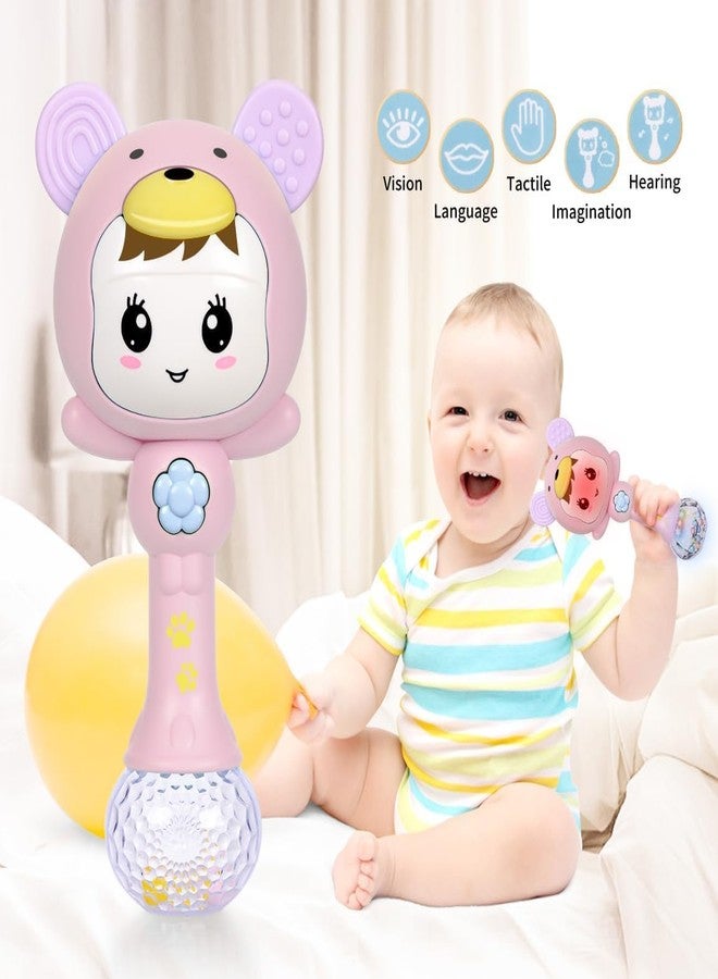 Slipps Baby Rattle, Light Up Musical Teether - Baby Sensory Sound Toys for Tummy Time, 3-12 Months, Pink - Image 2