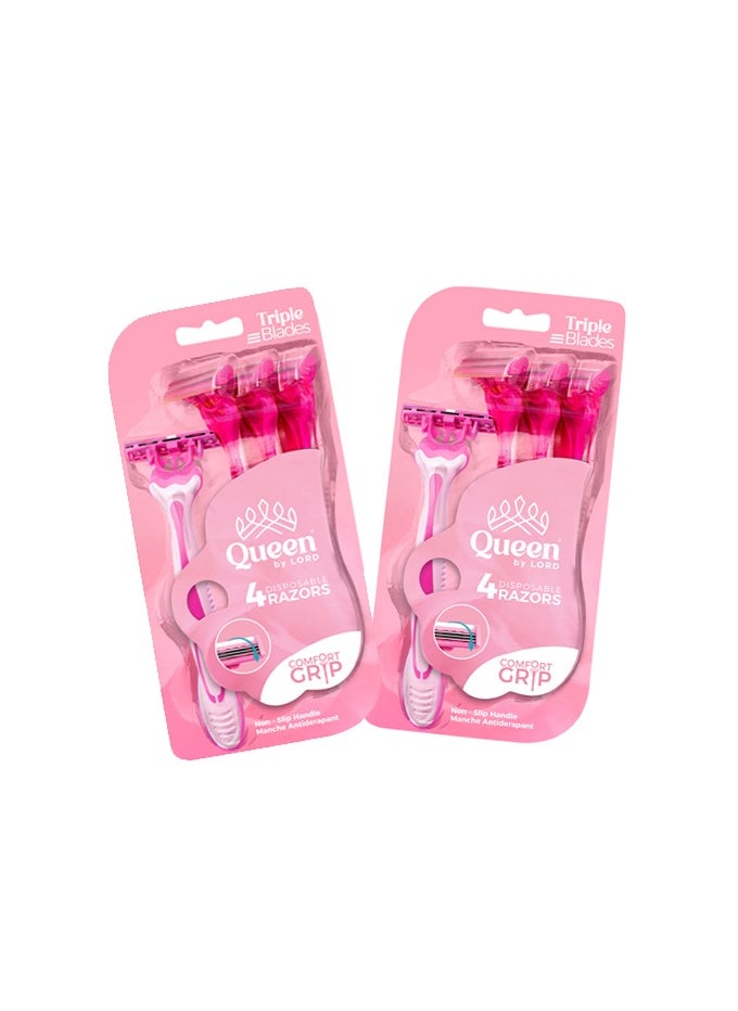 Queen By Lord - 8-Piece 3 Blade Shaving Razor Set - Image 1