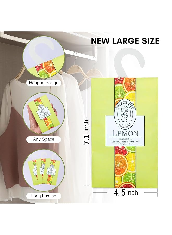 erorex 30 Pcs Wardrobe Fresheners Sachets With Hanging Sachets Natural Aromatherapy Lasting Fragrance Natural Mothproof Agent Bags For Wardrobe Closet Room Wardrobe Bathroom Lemon - Image 3