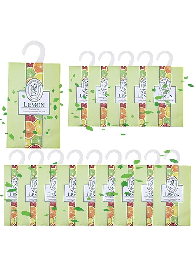erorex 30 Pcs Wardrobe Fresheners Sachets With Hanging Sachets Natural Aromatherapy Lasting Fragrance Natural Mothproof Agent Bags For Wardrobe Closet Room Wardrobe Bathroom Lemon - Image 1