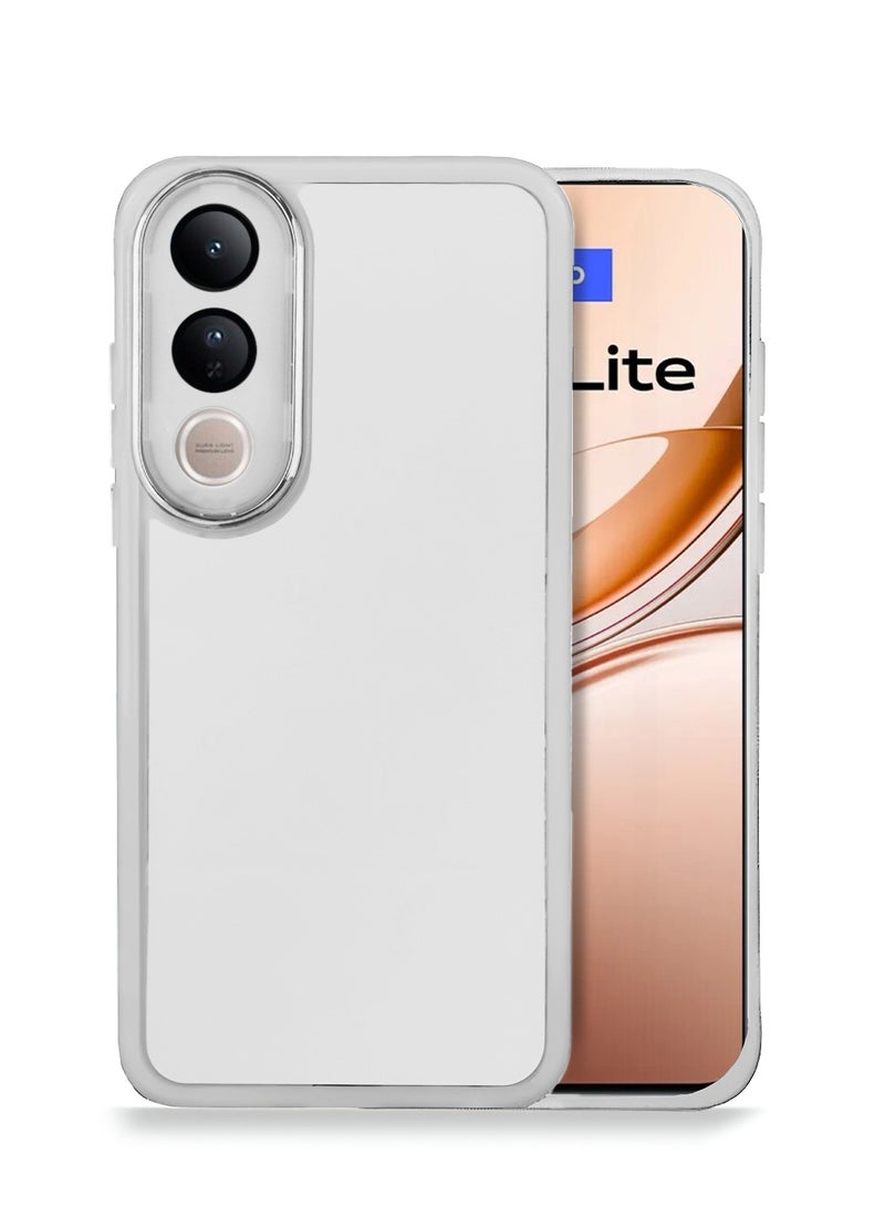 دبليو تيك vivo V50 Lite 5G 2025 هاتف ناعم شفاف TPU سيليكون رفيع للغاية أنيق مطلي بالكهرباء غطاء العلبة الخلفية للكاميرا - أبيض - Image 1