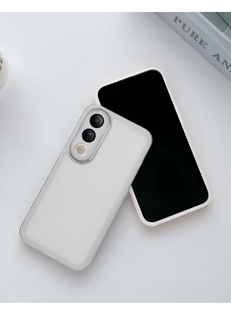 دبليو تيك vivo V50 Lite 5G 2025 هاتف ناعم شفاف TPU سيليكون رفيع للغاية أنيق مطلي بالكهرباء غطاء العلبة الخلفية للكاميرا - أبيض - Image 2