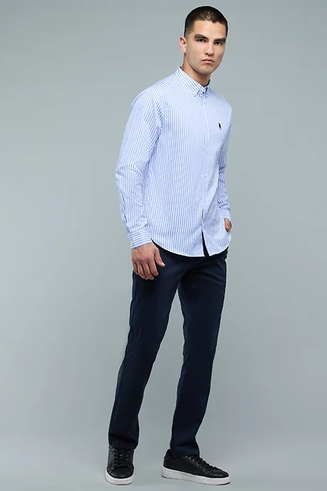 R&B Solid Slim Fit Pants with Button Closure