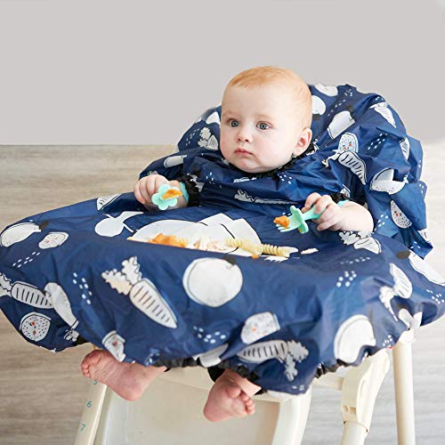 grabease Allover Waterproof Infant Feeding Smock - Long Sleeve Bib for Self-Feeding - Waterproof Protection & Baby Bibs for Eating - Machine Washable - Navy - Image 2