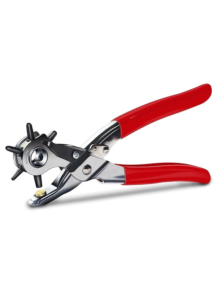 ziodic ZIODIC MultiFunction Metal Handheld Leather Belt Hole Punch Tool and Grommet Setting KitEyelet Pliers Button Setter Tool Kit Set of 2  - Image 1