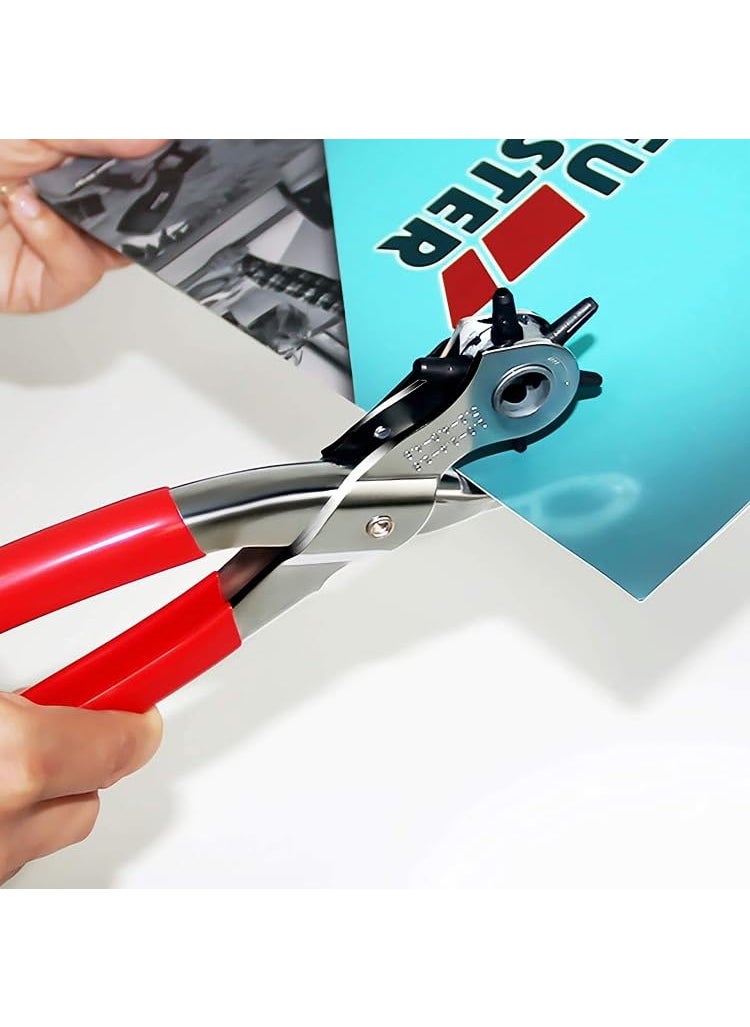 ziodic ZIODIC MultiFunction Metal Handheld Leather Belt Hole Punch Tool and Grommet Setting KitEyelet Pliers Button Setter Tool Kit Set of 2  - Image 4