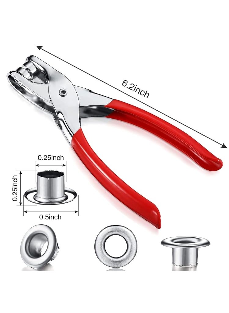 ziodic ZIODIC MultiFunction Metal Handheld Leather Belt Hole Punch Tool and Grommet Setting KitEyelet Pliers Button Setter Tool Kit Set of 2  - Image 5