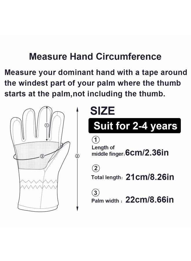 YR.Lover Children Ski Waterproof Gloves Winter Warm Outdoor Riding Thickening Gloves , Pink, One Size - Image 2