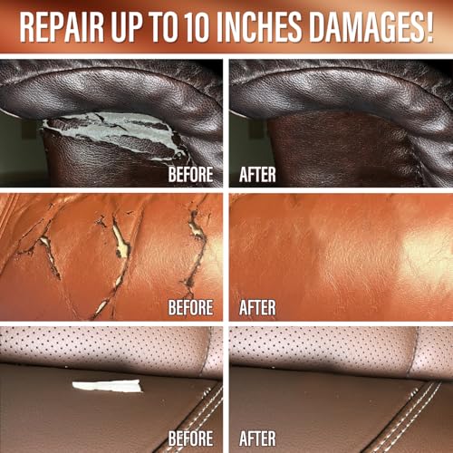 ARCSSAI ARCSSAL Brown Leather Repair Kit for Furniture, Leather Couch Repair Kit for Sofa, Jacket, Car Seats and Purse with Super Easy Instructions, Restores Any Material, Bonded, Pleather, Genuine - Image 3