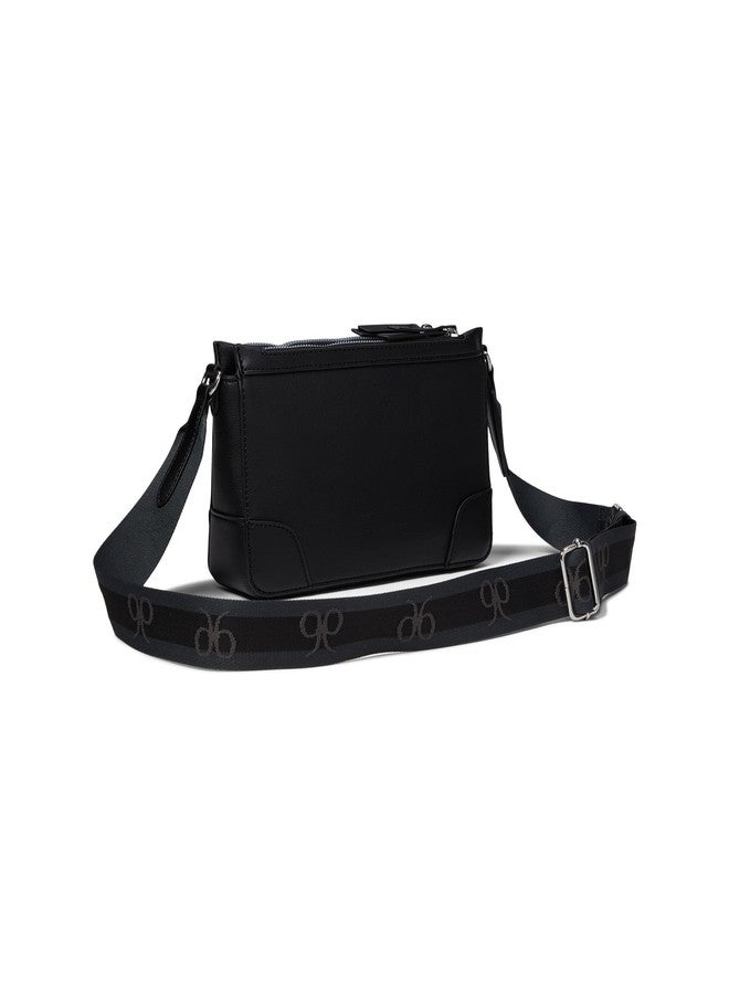 ناين ويست حقيبة كروسبودي إليس بسحاب مزدوج من ناين ويست، للنساء، أسود، متوسط - Image 2