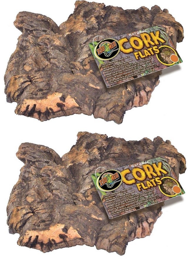 زوو ميد Zoo Med (عبوة من قطعتين) من لحاء الفلين الطبيعي المسطح، صغير - Image 1