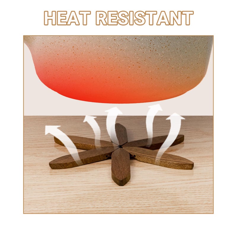 Yuoyar Trivets, Wooden Tree-Shaped sapele Wood Drink Trivets Set for Coffee Table, Kitchen Table Decor - Image 5