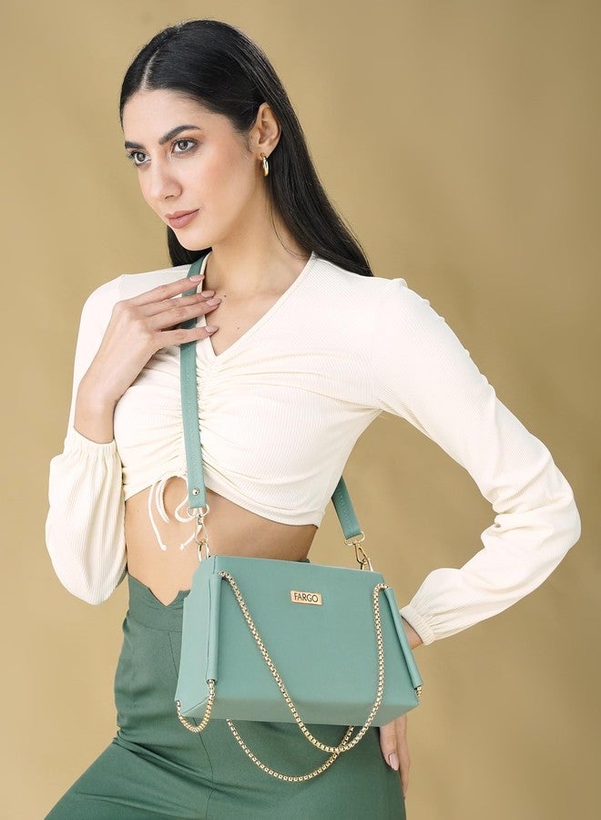 Fargo PU Women's Bucket Sling Bag (Green) - Image 2